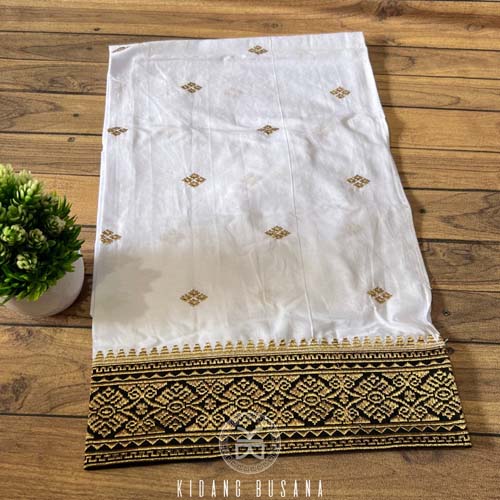 Saput Songket Bordir Putih